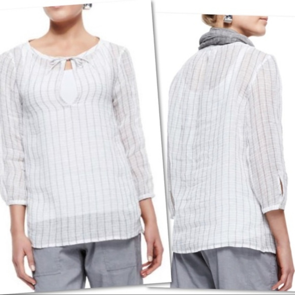 Eileen Fisher Window Pane Linen Top - Summer SALE! - Picture 4 of 6
